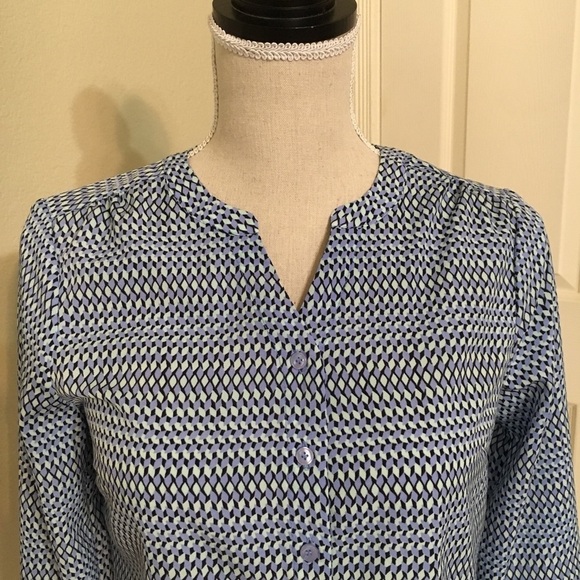 Talbots Petites Long Sleeve Button Up Front Tie Accent Blouse - Sz SP - Picture 2 of 8